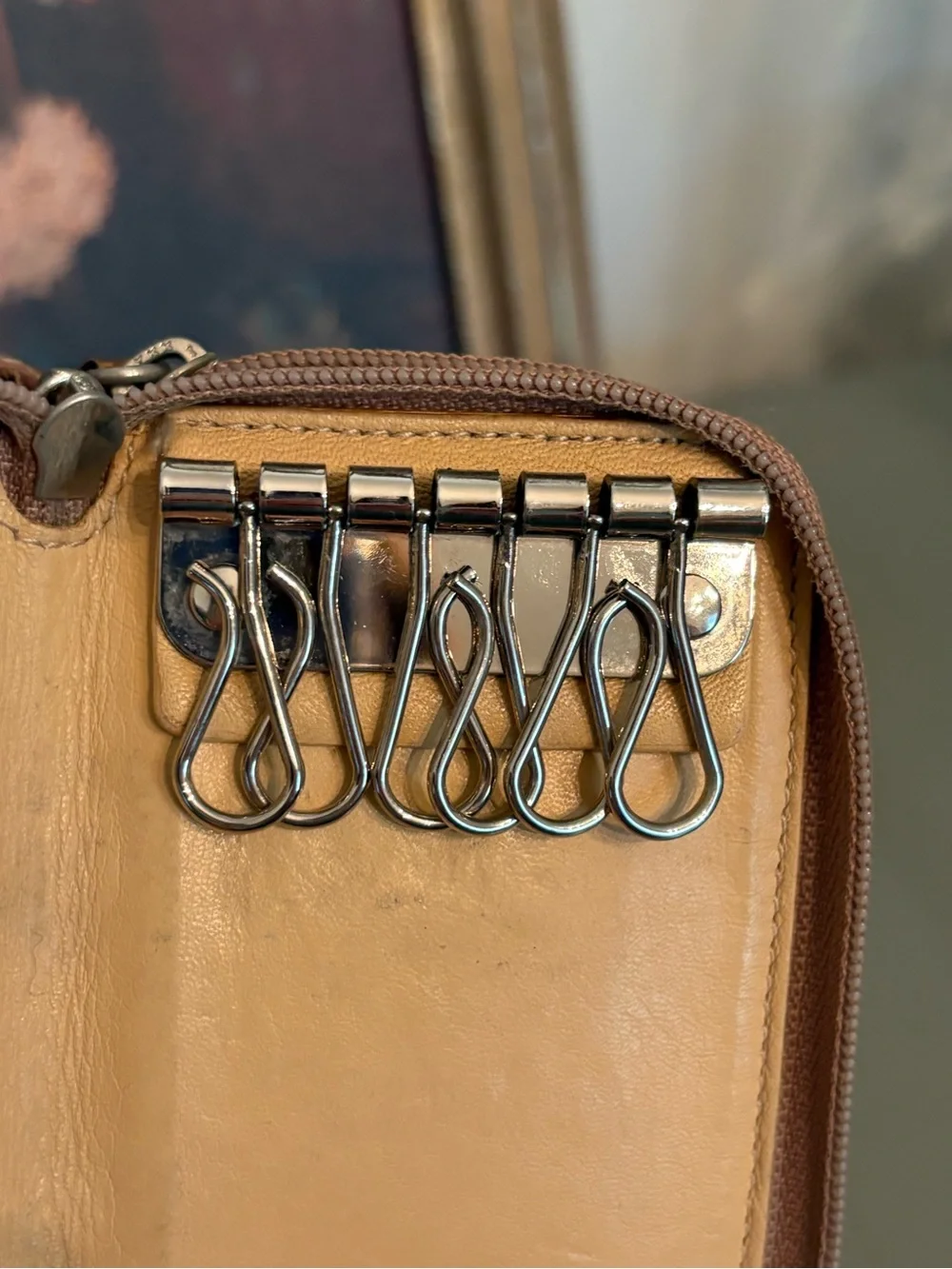 Rare Vintage Christian Dior Trotter Monogram Zip-Around Coin Purse/Key Pouch